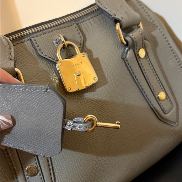 Burberry Gray Crossbody Bag and hand bag with lock and key. - Picture 8 of 16